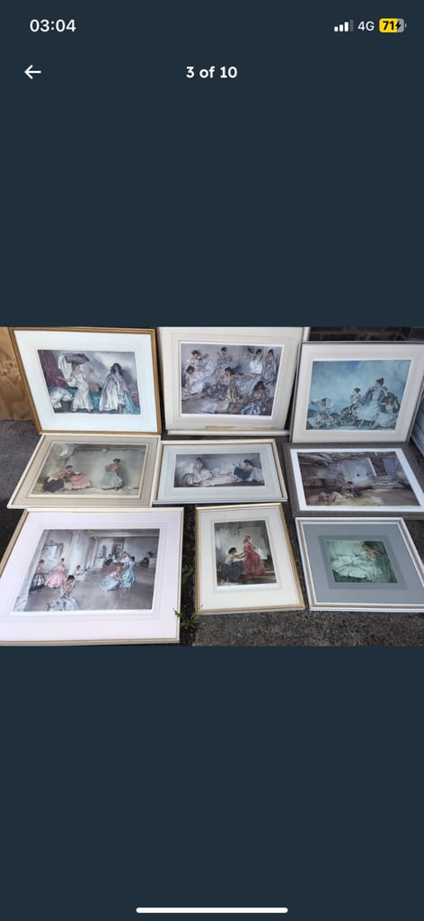 9 signed & stamped sir Russell Flint