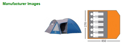 Hi-Gear Atakama 5 Family Tent with side and front entrance