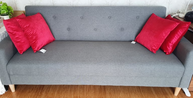 4 New Red Cushions from Dunelm Mill, 43x43cm, 17x17", Velour, Slight Shimmer, RRP £8+£5 each
