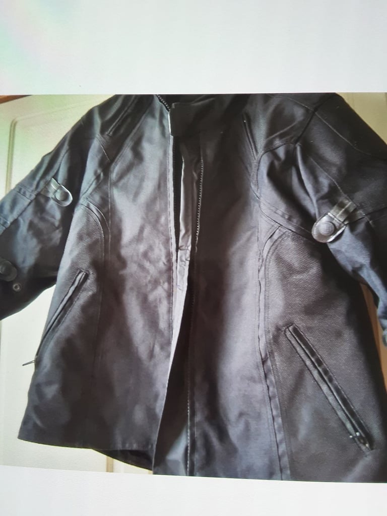  Frank Thomas ladies bike jacket, leather trousers, leather armoured gloves