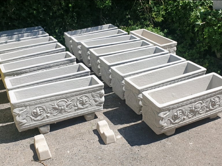 Large concrete garden planters / Troughs, also wanted old named stone