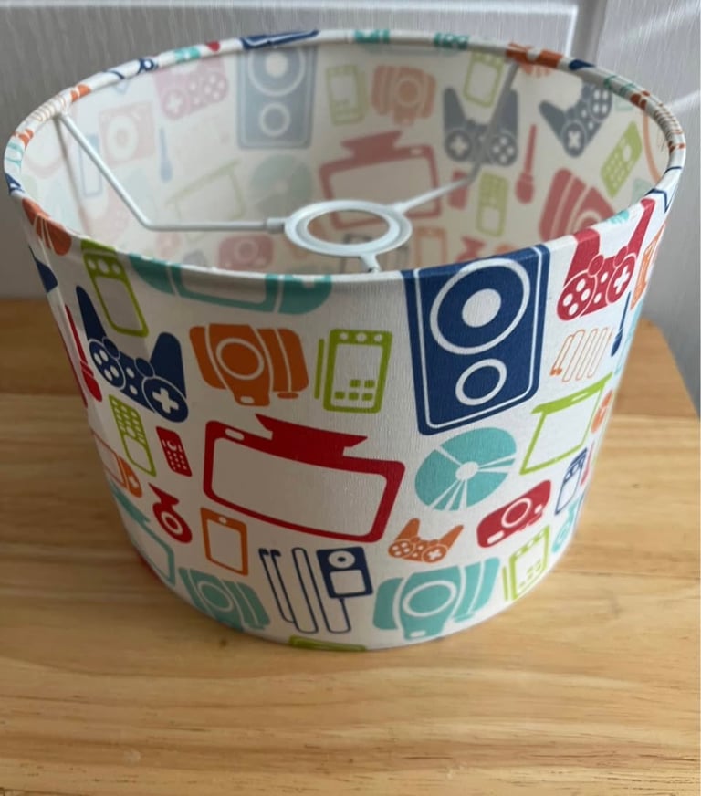 Small Drum Cotton Light Shade (D) 20cm, Table Lamp Lightshade Lampshade Gaming design