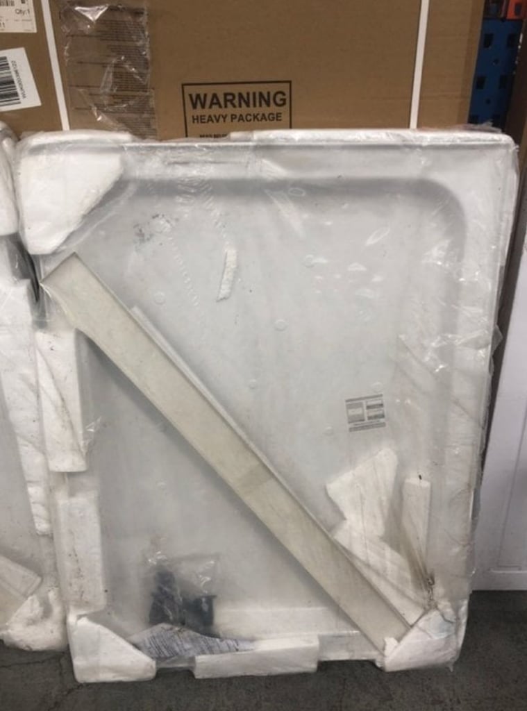 image for BN CLEAR GLASS SILVER FRAMED 900 X 1850MM BIFOLD SHOWER DOOR & STONE RESIN 1200 X 900MM SHOWER TRAY 