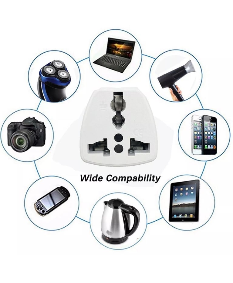 x2 Universal Plug Adapter EU US UK AU CN To UK Type G Travel Socket Plug Converter