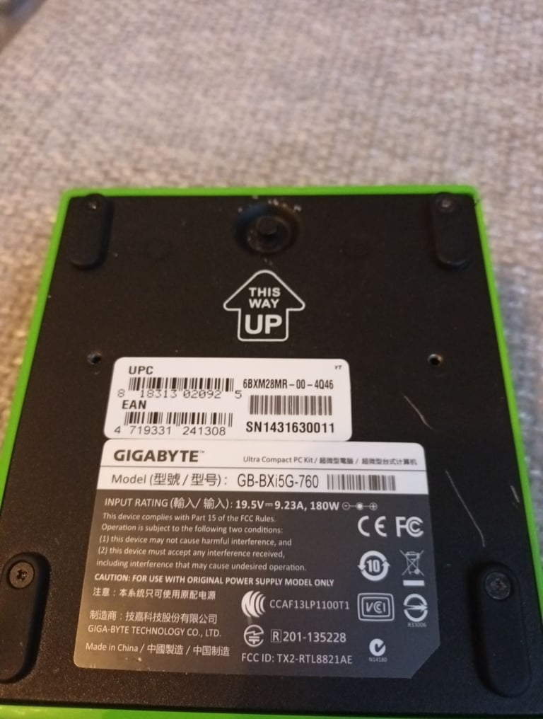 image for gigabyte gb-bxi5g-760 mini pc rare 