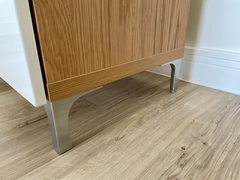 IKEA 2x Besta TV Bench/Stand/Cabinet with Drawers - Oak & White