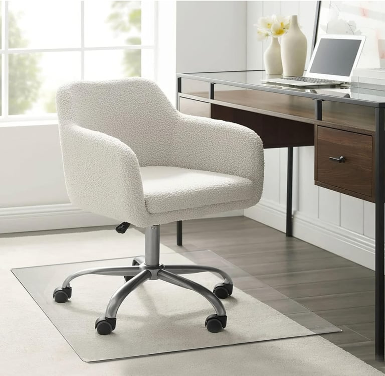 NeuType Glass OfficeChair Mat, Tempered Glass for Carpet or Hardwood 90cm x 90cm