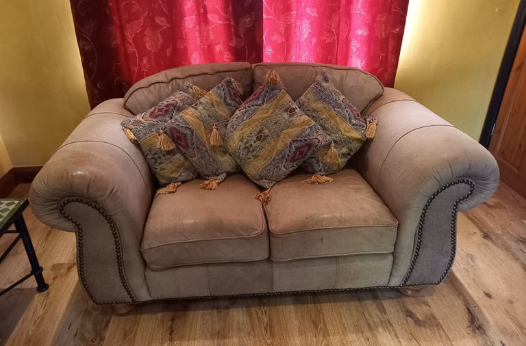 image for Nubuck Leather Sofas x2 by Thomas Lloyd  - Delivery Maybe Possible