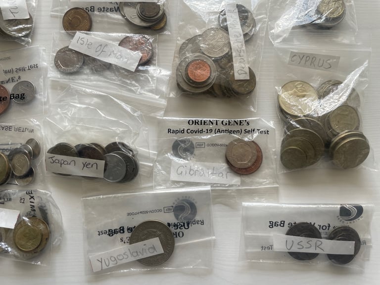 Foreign coins collection. 