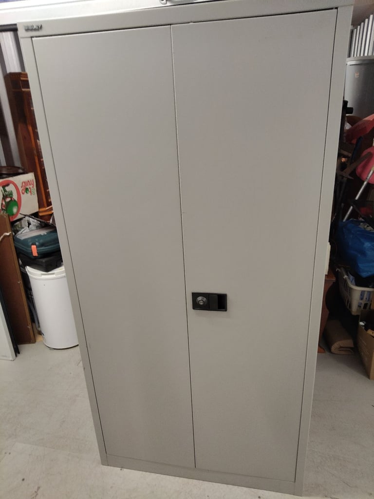 Bisley grey two door storage cabinet 