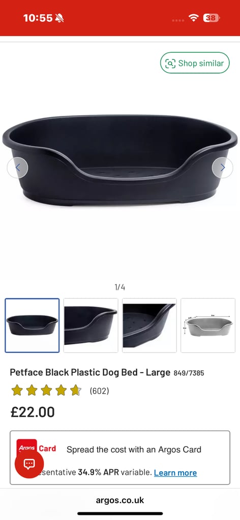 Petface Plastic Dog Bed