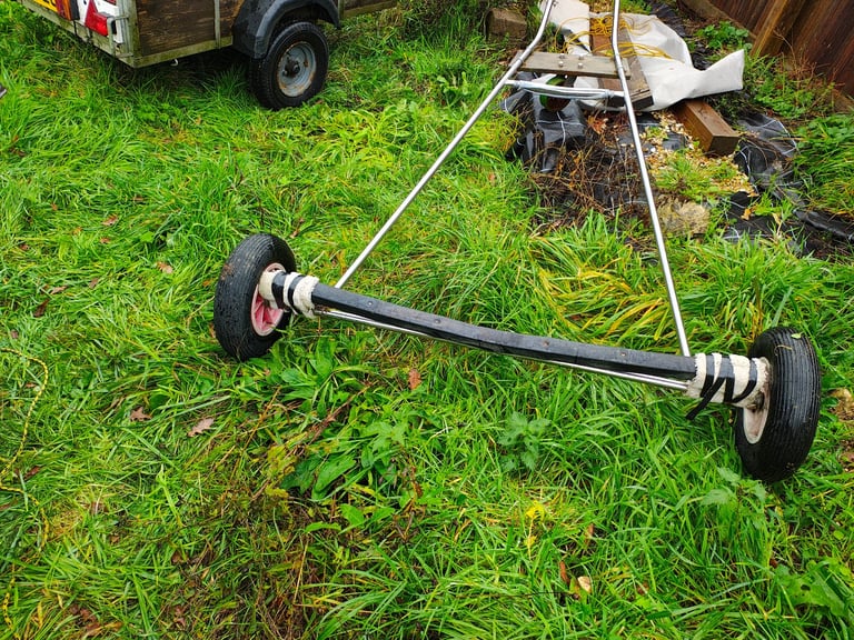 image for Stainless steel three wheel launching trolley