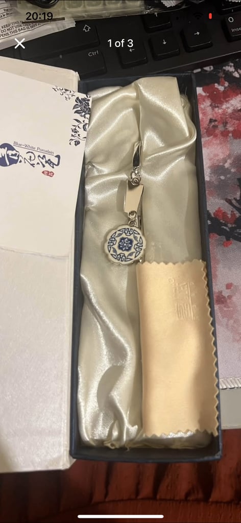 image for Blue white porcelain letter opener 