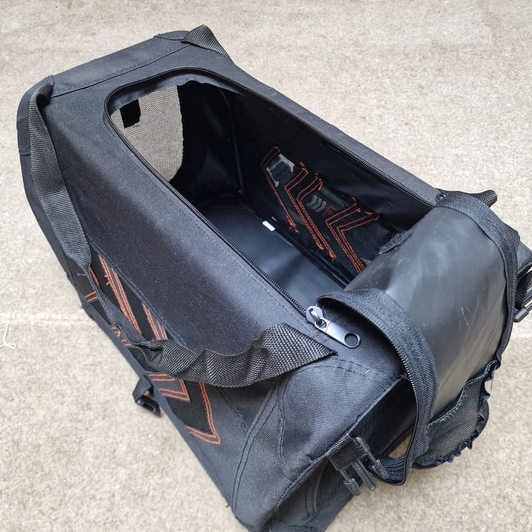 RAC Foldable Pet Carrier Crate – Black with Orange Trim