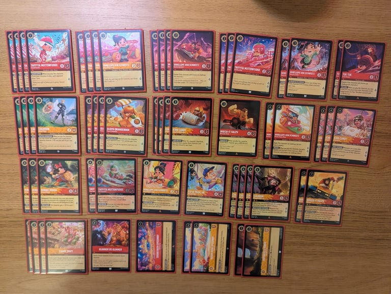 Disney Lorcana Ruby Amber Wreck it Ralph Racer Deck with Sleeves and Box