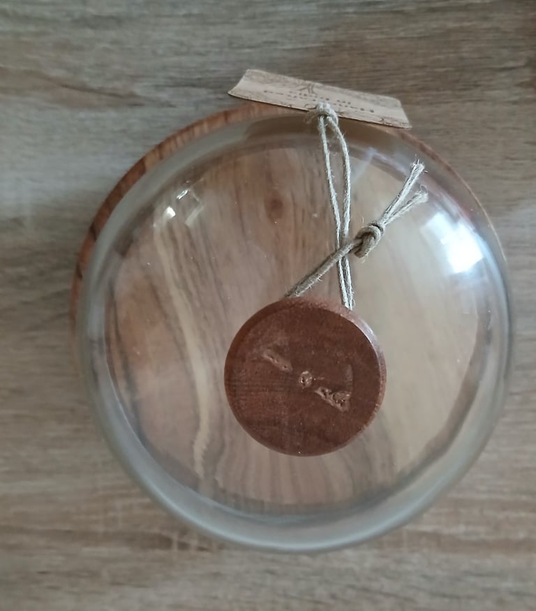 image for Wood&glass cheese/ cake stand