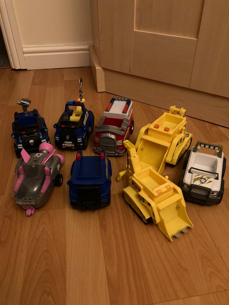 image for Selection of 8 x various paw patrol toy vehicles