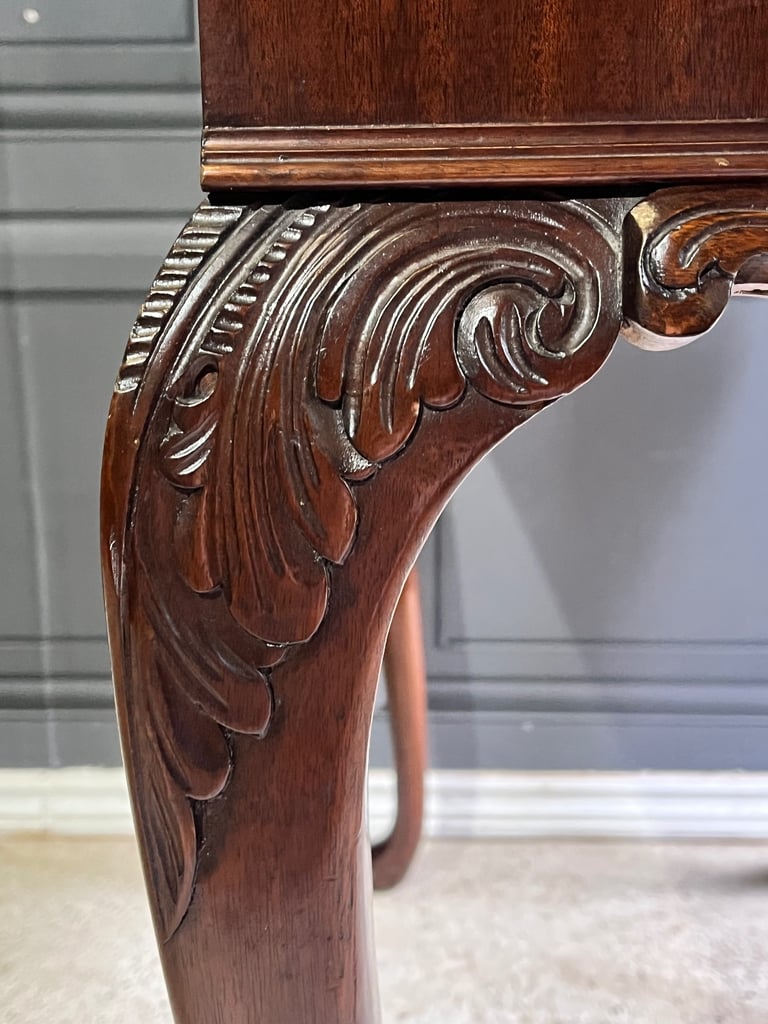 Antique STYLE  Mahogany Wood &  Leather Top  Console table / Writing Desk