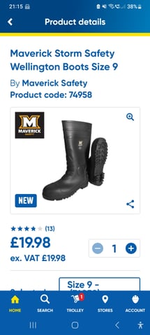 Size 15 cheap safety wellingtons