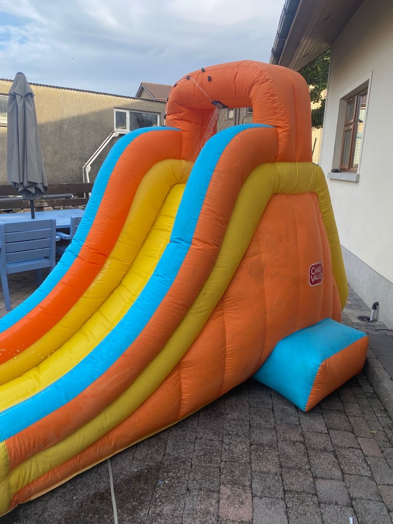 Chad Valley outdoor inflatable water slide with water cannon and splash ...