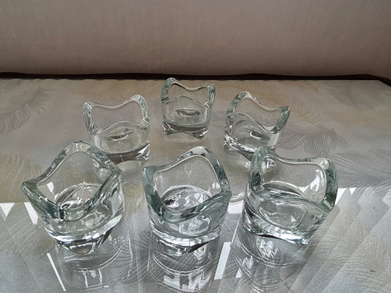 Glass Tealight Holders x 6