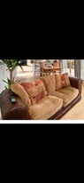 2 seater, half leather sofa bed