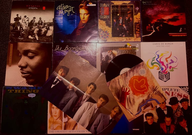 image for Vinyl records job lot mix x13 Duran Duran - Madness - Genesis - Spandau Ballet Gold