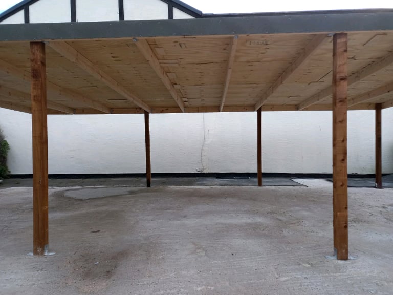 5M X 5M CARPORT FITTED ALL WOOD FULLY TREATED FREE LOCAL DELIVERY 