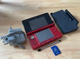 Nintendo 3DS (ds game compatible) metallic red hand held game console