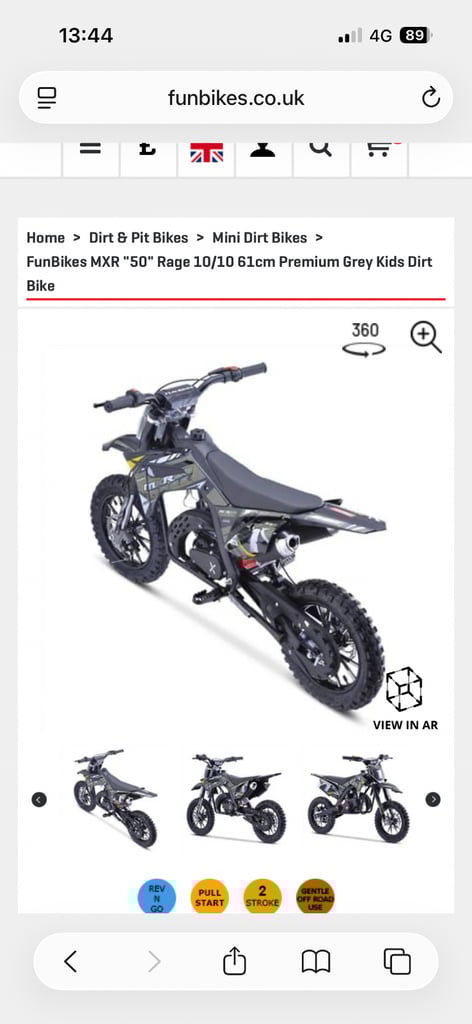 Fun bikes MXR50 kids dirt bike