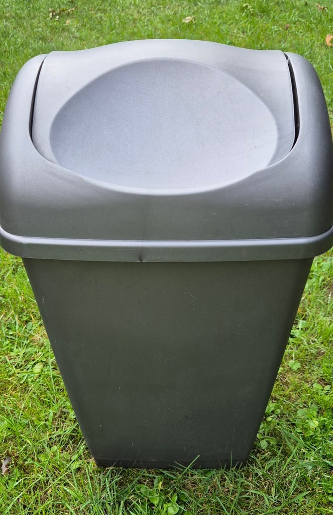image for Tesco Silver 50 litre Waste Bin with Swing Lids