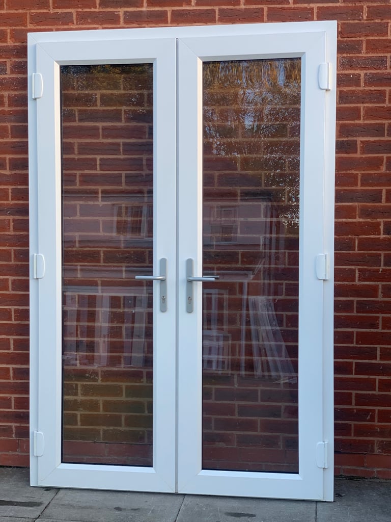 UPVC DOUBLE GLAZED FRENCH PATIO DOOR & KEY 142.5cm WIDE 214cm HIGH Can Deliver
