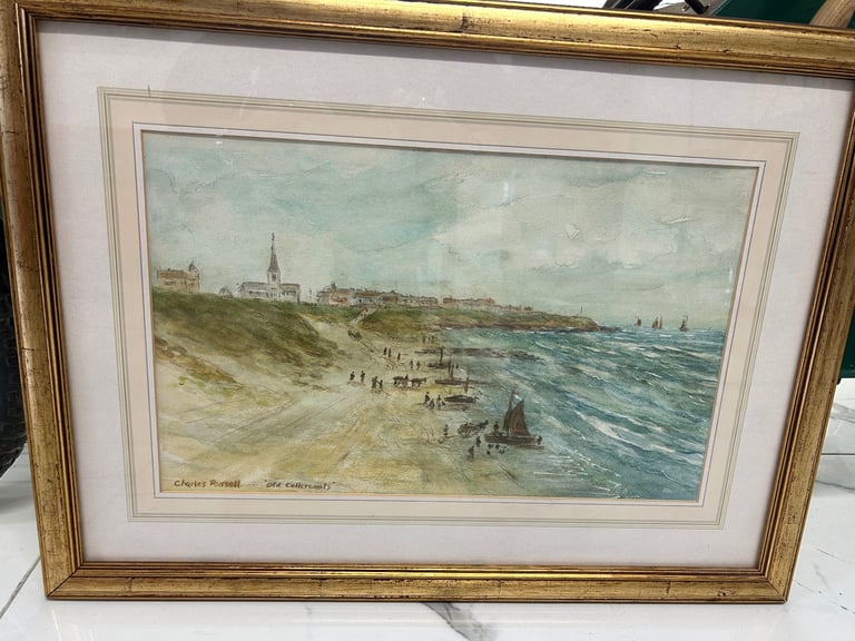 image for “Old Cullercoats” — Charles Russell (British School, 20th Century)