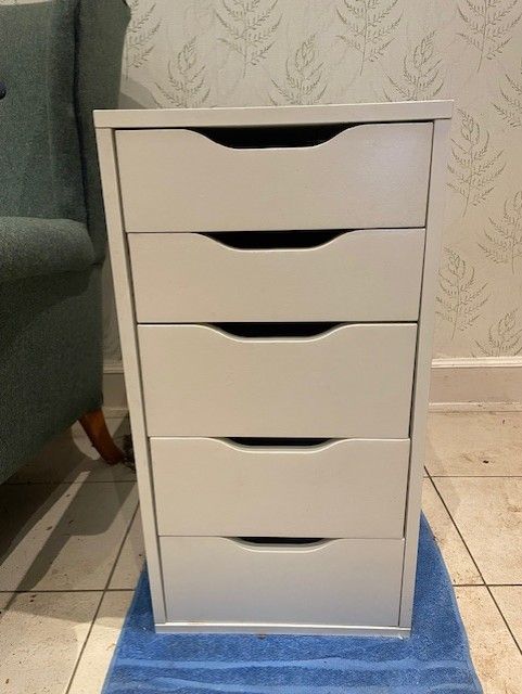image for FREE  IKEA Alex white drawer unit  5 drawer desk unit