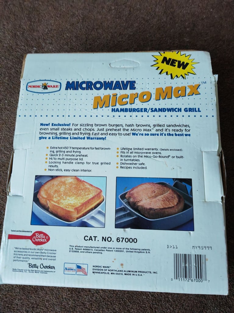 New microwave hamburgers/sandwich grill