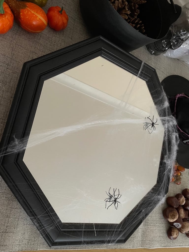 Black framed mirror. Halloween 