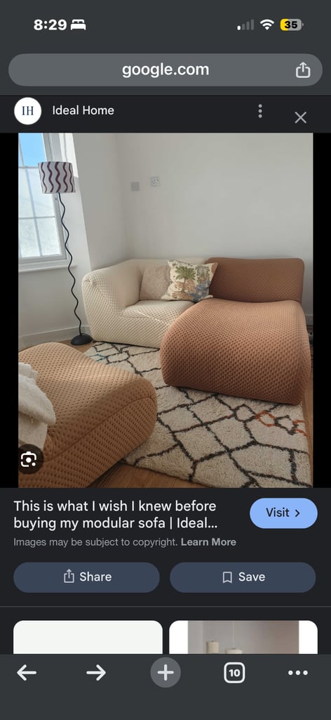 Designer King Living Sofa (L-Shape, Beige, Perfect Condition)