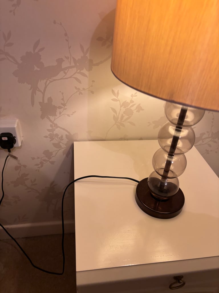 Bedside table and lamp 
