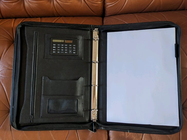 image for Staples leather zipped A4 folio ring binder. 