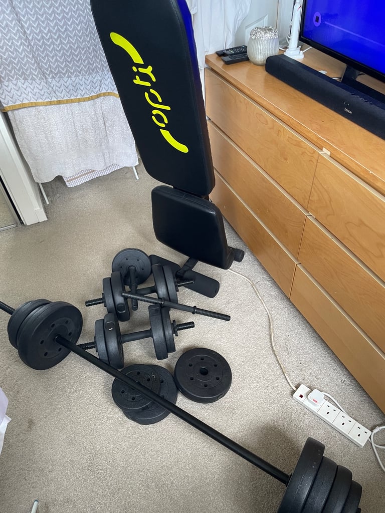 image for Set of Weights , Dumbells, Barbell, etc