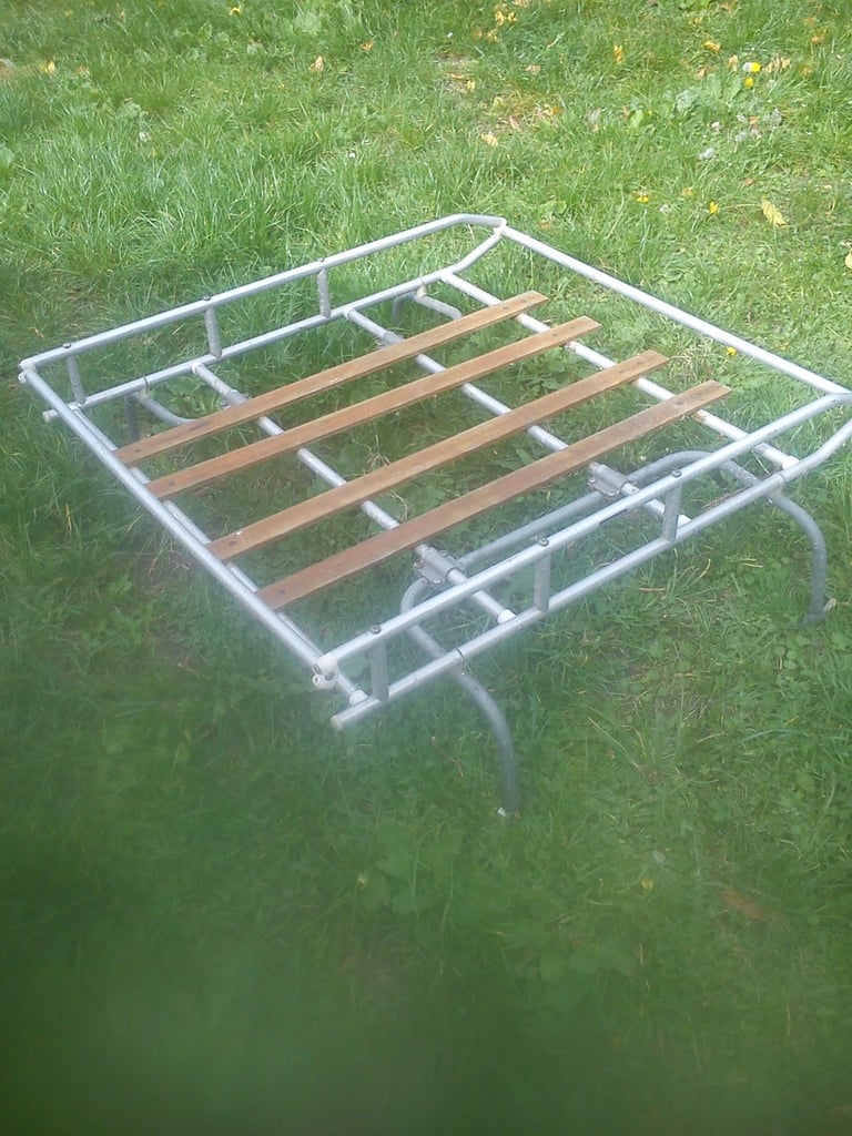 Desmo, vintage, aluminium and teak roof rack.