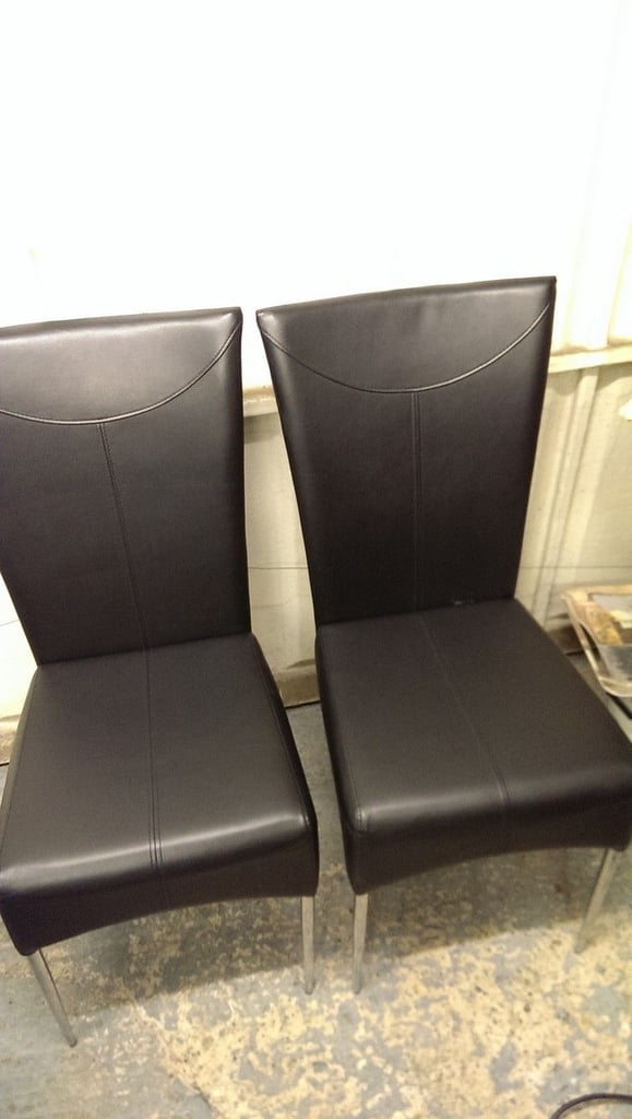 2 x Leather Dining Chairs