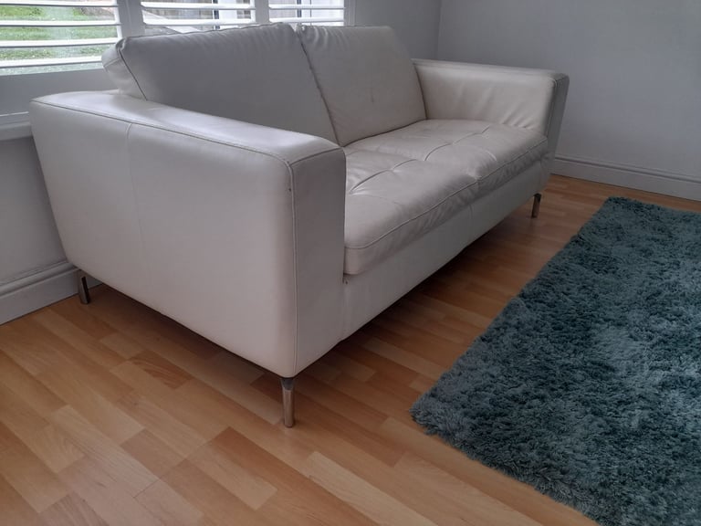 Cream leather sofa fair condition