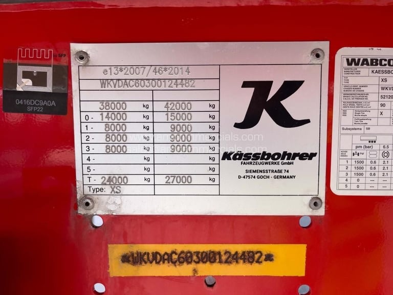 KASSBOHRER 71 CU YD ALLOY TIPPER TRAILER 