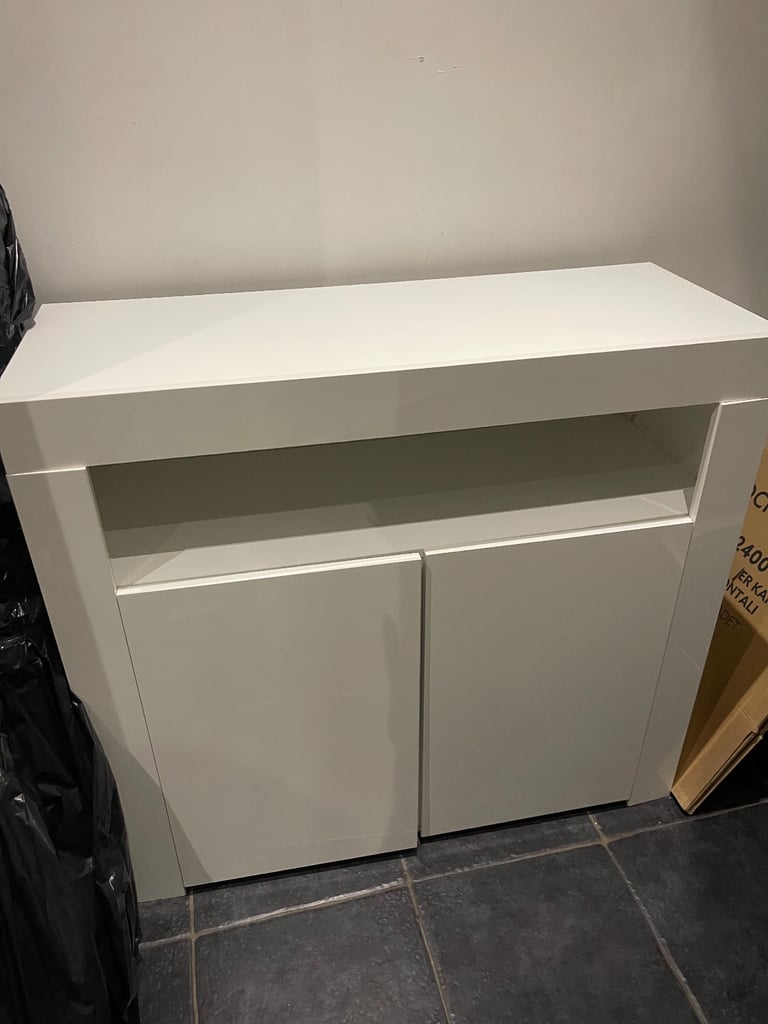 image for White Cabinet with LED Lights