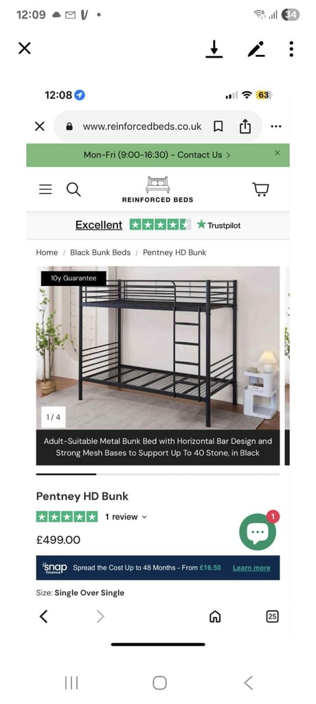 image for Black metal bunk beds