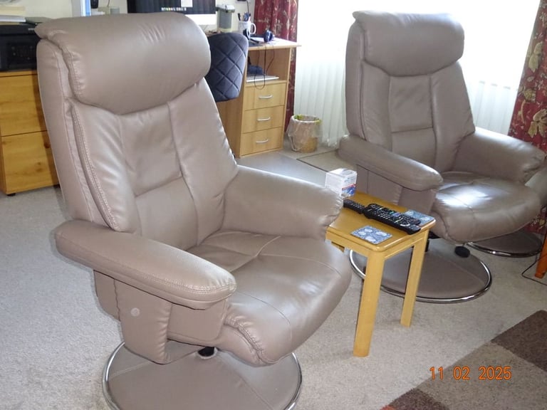 FREE! Two Aldiss Swivel /recliner chairs.  