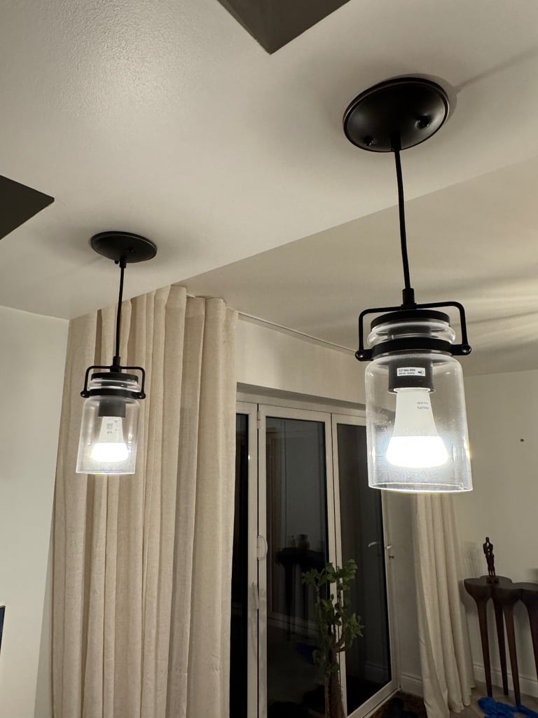 Ceiling glass metal pendant lights 