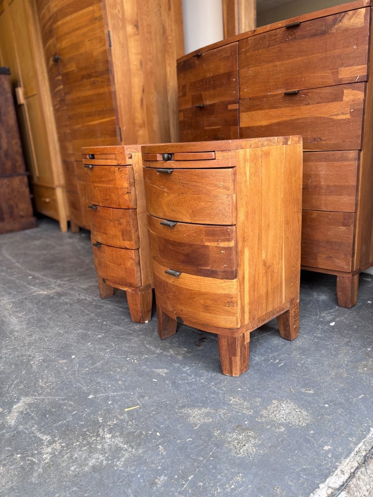 Barker and Stonehouse Rye reclaimed solid wood pair of bedside drawers ! 