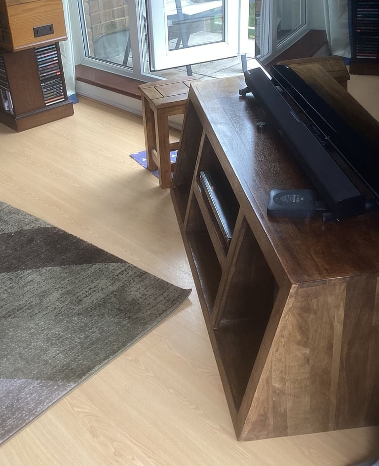 Dark Mango TV Unit Slanted Style